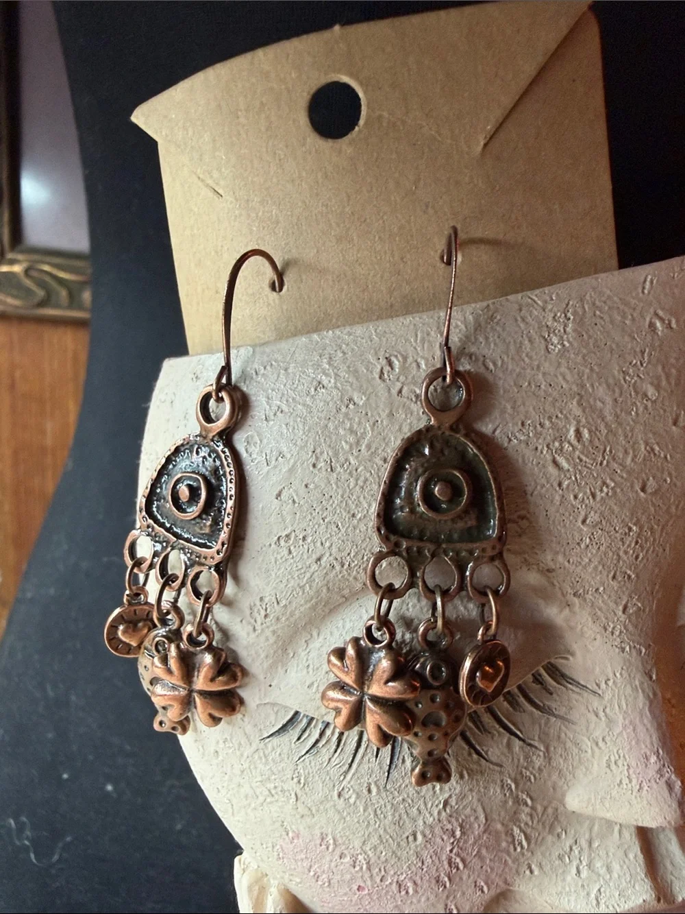 Copper-Tone Floral Dangle Earrings - Women Jewelry
